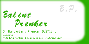 balint prenker business card